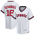 Trusc LA.Angels #18 Nolan Schanuel Player White T-shirt Home Game Stitched Jerseys