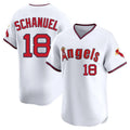Trusc LA.Angels #18 Nolan Schanuel Player White T-shirt Home Limited Stitched Jerseys
