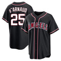 Trusc LA.Angels #25 Travis d'Arnaud Player Black Fashion Out Home Game Stitched Jerseys