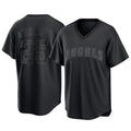 Trusc LA.Angels #25 Travis d'Arnaud Player Black Pitch Fashion T-shirt Stitched Jerseys