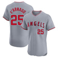 Trusc LA.Angels #25 Travis d'Arnaud Player Gray Home Limited Elite Stitched Jerseys