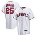 Trusc LA.Angels #25 Travis d'Arnaud Player White Home Game Stitched Jerseys
