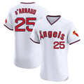 Trusc LA.Angels #25 Travis d'Arnaud Player White T-shirt Home Limited Elite Stitched Jerseys