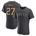 Trusc LA.Angels #27 Mike Trout Player Charcoal Game All-Star Stitched Jerseys