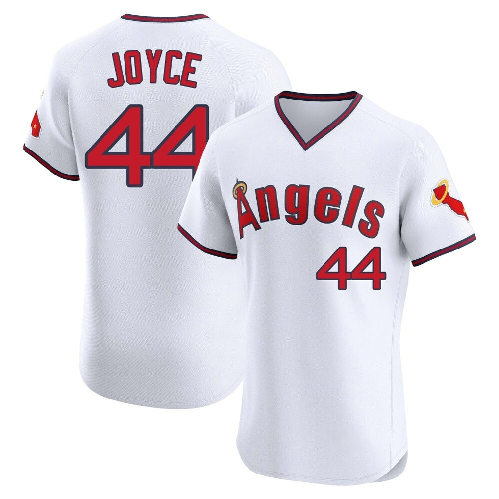 Trusc LA.Angels #44 Ben Joyce Player White T-shirt Home Limited Elite Stitched Jerseys