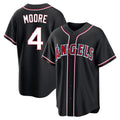 Trusc LA.Angels #4 Christian Moore Player Black Fashion Out Home Game Stitched Jerseys