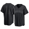 Trusc LA.Angels #4 Christian Moore Player Black Pitch Fashion T-shirt Stitched Jerseys