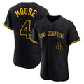 Trusc LA.Angels #4 Christian Moore Player Black Snake Skin City Limited Elite Home Stitched Jerseys