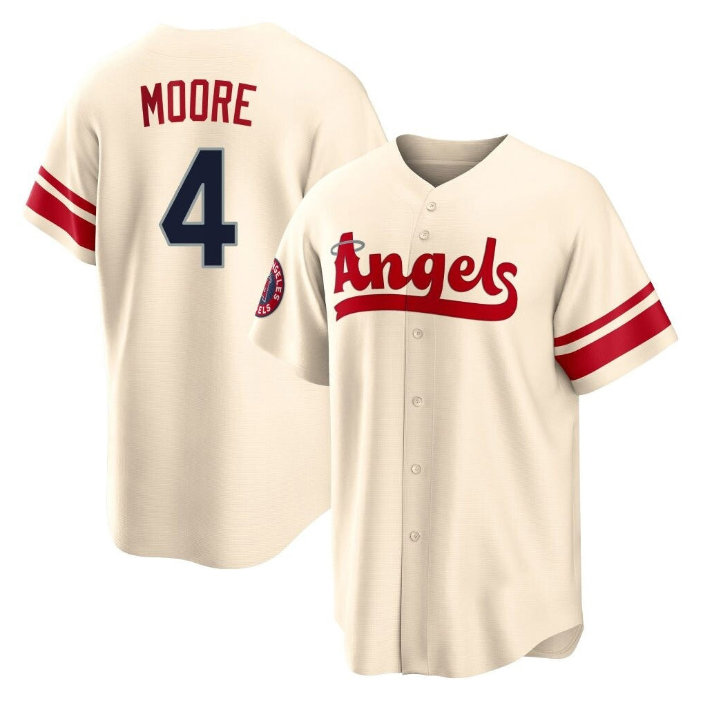 Trusc LA.Angels #4 Christian Moore Player Cream City Connect Home Stitched Jerseys