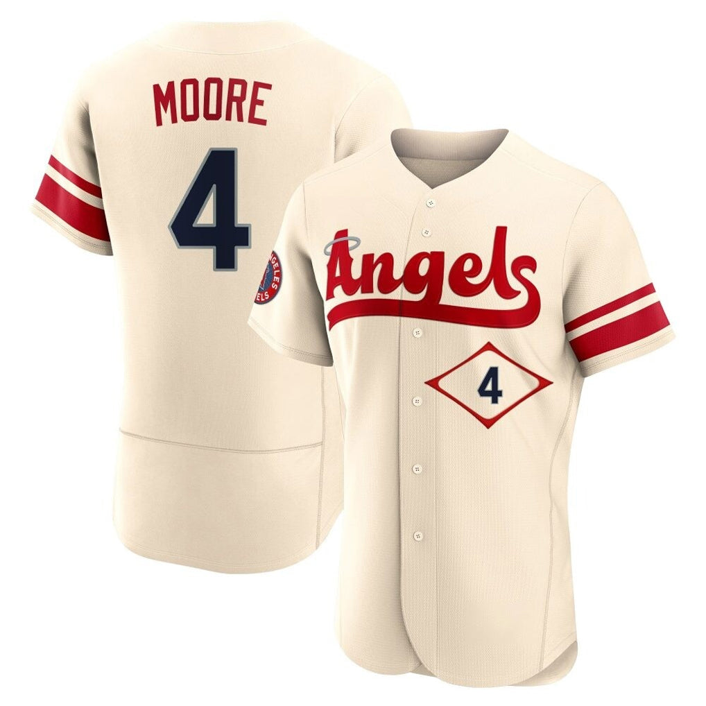 Trusc LA.Angels #4 Christian Moore Player Cream City Connect Limited ELite Home Stitched Jerseys