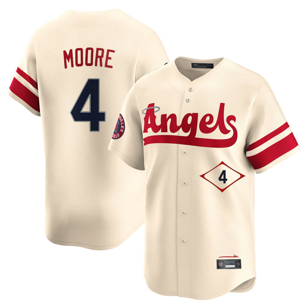 Trusc LA.Angels #4 Christian Moore Player Cream City Connect Limited Home Stitched Jerseys
