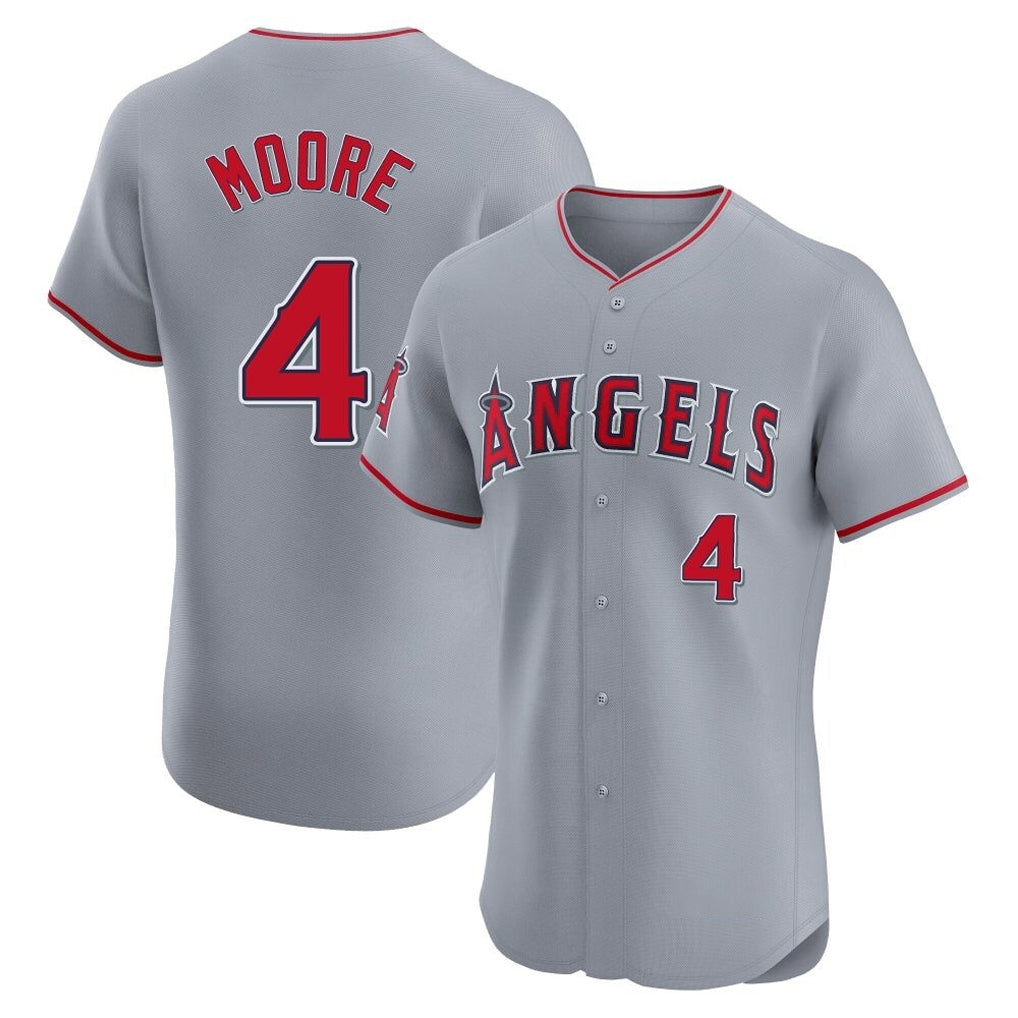Trusc LA.Angels #4 Christian Moore Player Gray Home Limited Elite Stitched Jerseys