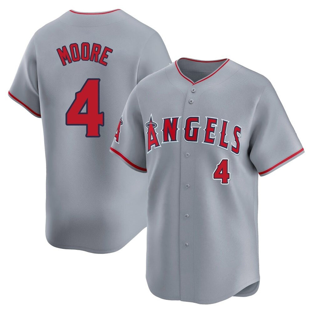 Trusc LA.Angels #4 Christian Moore Player Gray Home Limited Stitched Jerseys