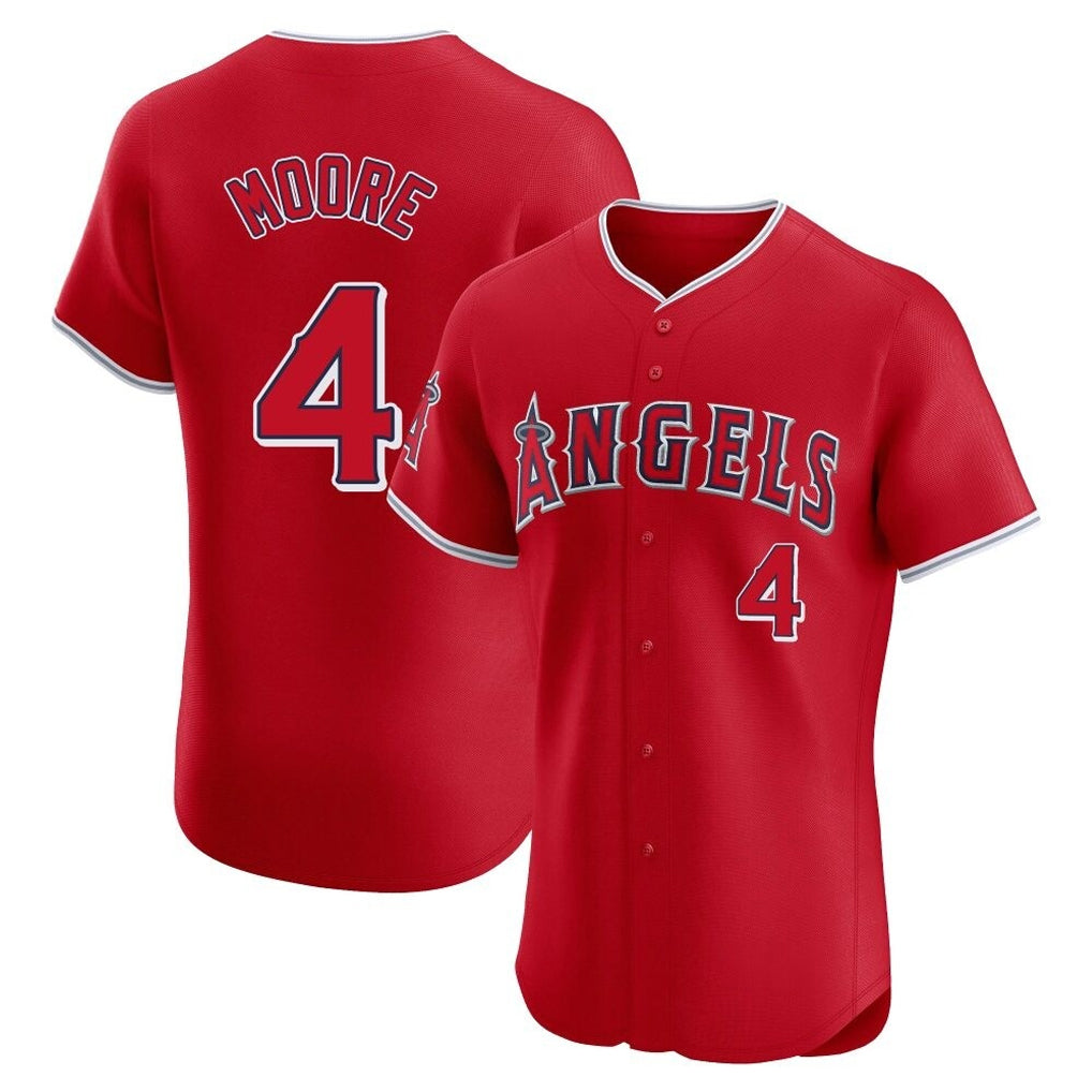 Trusc LA.Angels #4 Christian Moore Player Red Home Limited Elite Stitched Jerseys