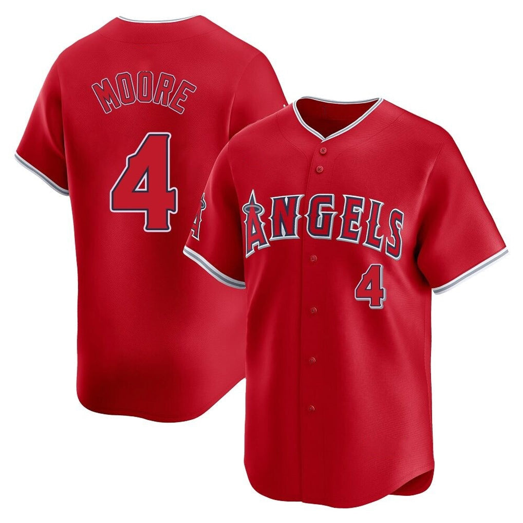 Trusc LA.Angels #4 Christian Moore Player Red Home Limited Stitched Jerseys