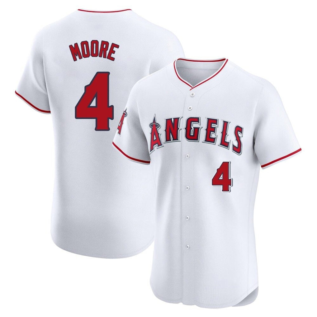 Trusc LA.Angels #4 Christian Moore Player White Limited Elite Stitched Home Jerseys