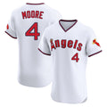 Trusc LA.Angels #4 Christian Moore Player White T-shirt Home Limited Stitched Jerseys