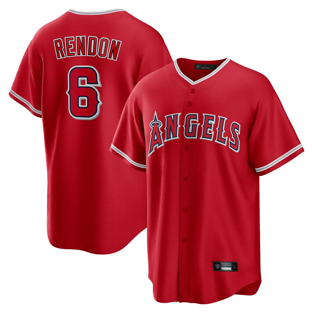 Trusc LA.Angels #6 Anthony Rendon Player Red Home Game Stitched Jerseys