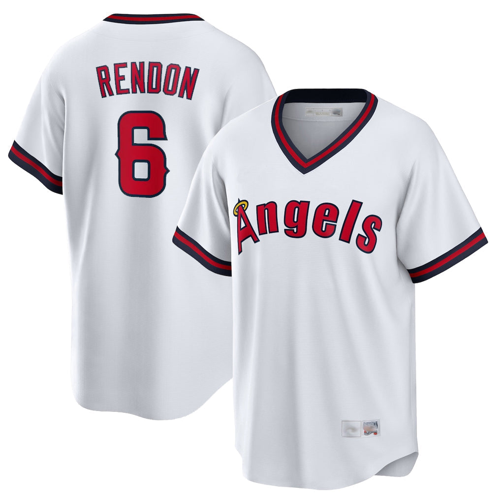Trusc LA.Angels #6 Anthony Rendon Player White T-shirt Home Game Stitched Jerseys