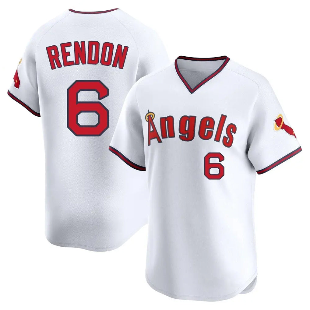 Trusc LA.Angels #6 Anthony Rendon Player White T-shirt Home Limited Stitched Jerseys