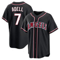 Trusc LA.Angels #7 Jo Adell Player Black Fashion Out Home Game Stitched Jerseys
