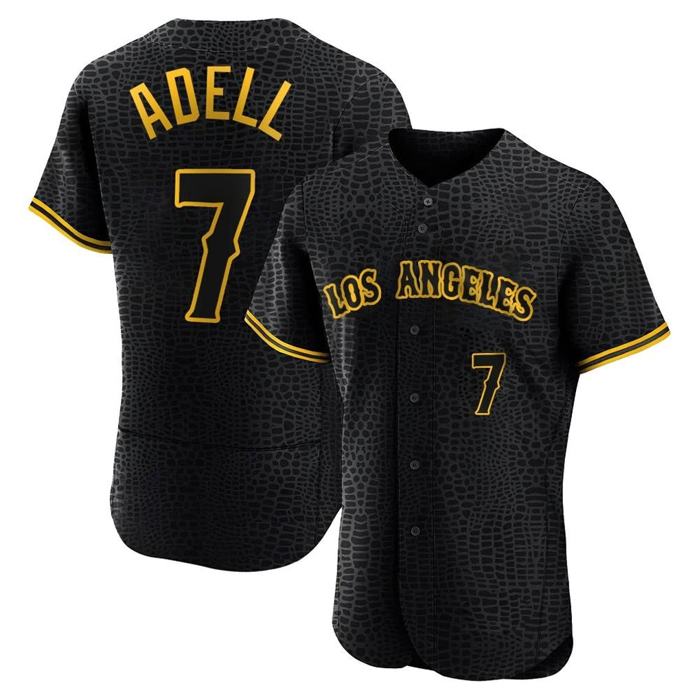 Trusc LA.Angels #7 Jo Adell Player Black Snake Skin City Limited Elite Home Stitched Jerseys