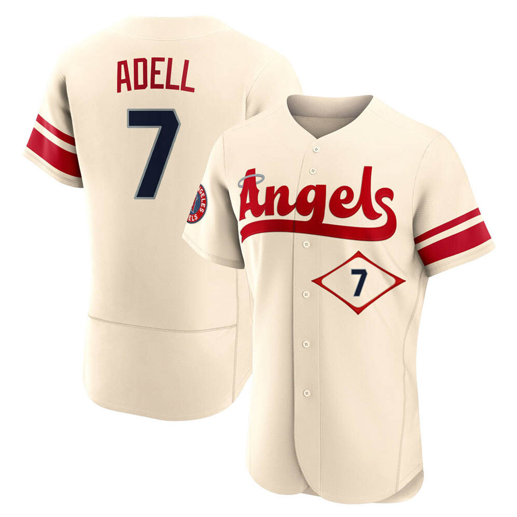 Trusc LA.Angels #7 Jo Adell Player Cream City Connect Limited ELite Home Stitched Jerseys