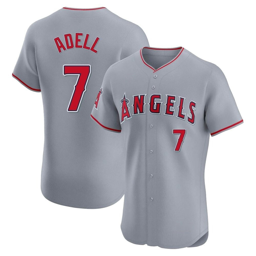 Trusc LA.Angels #7 Jo Adell Player Gray Home Limited Elite Stitched Jerseys
