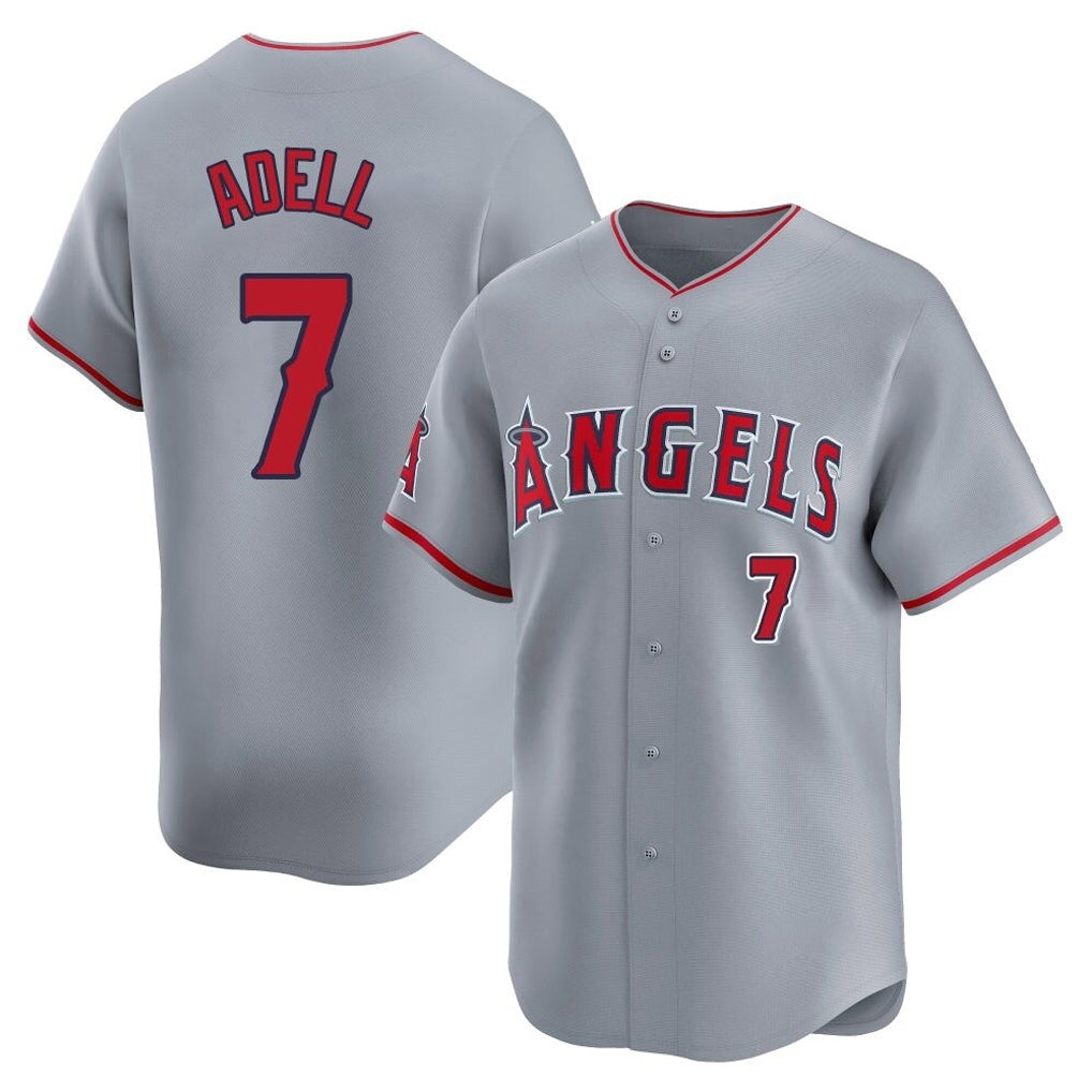 Trusc LA.Angels #7 Jo Adell Player Gray Home Limited Stitched Jerseys