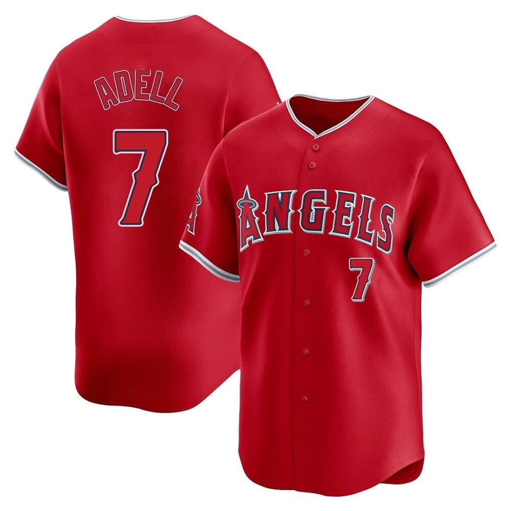 Trusc LA.Angels #7 Jo Adell Player Red Home Limited Stitched Jerseys
