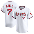 Trusc LA.Angels #7 Jo Adell Player White T-shirt Home Limited Stitched Jerseys