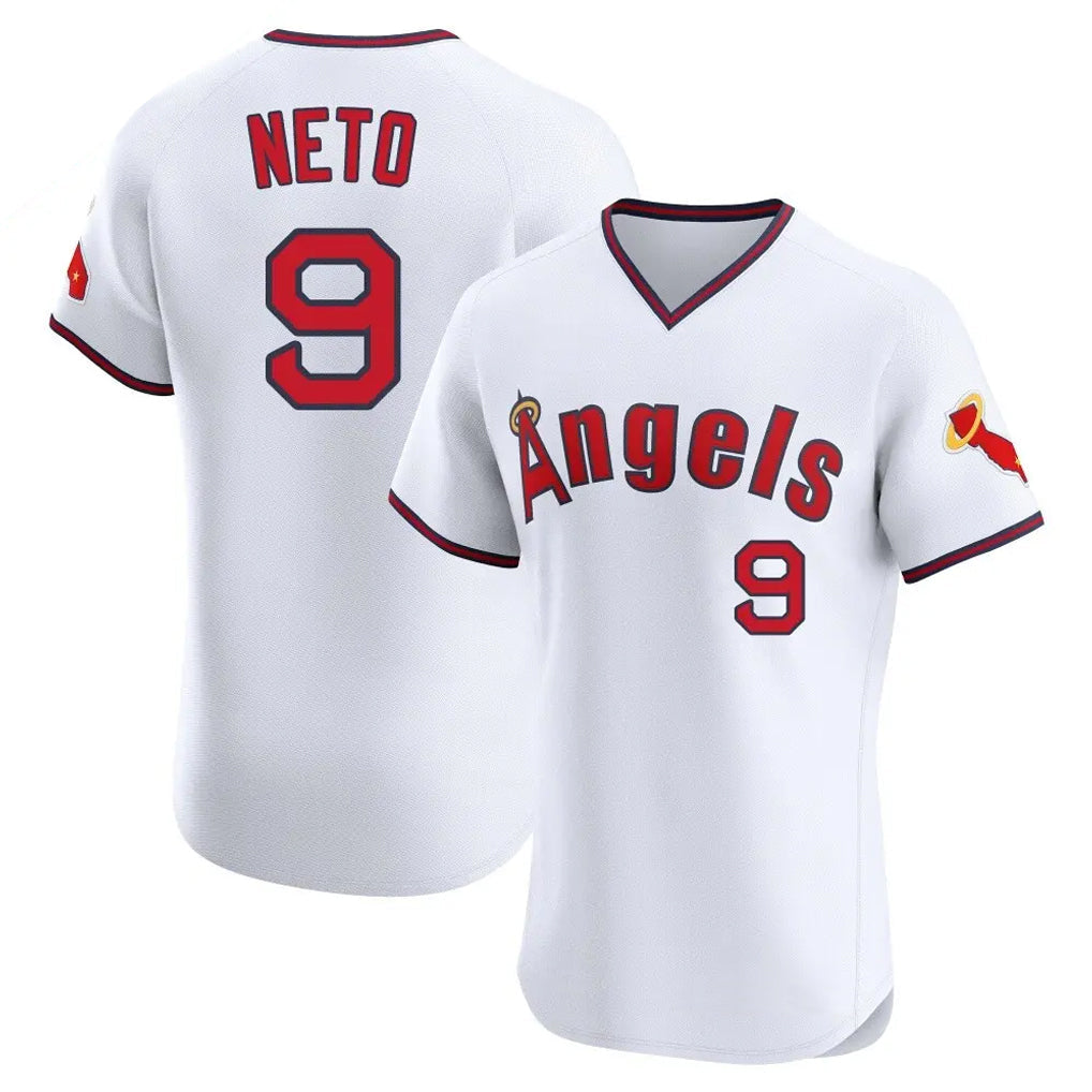 Trusc LA.Angels #9 Zach Neto Player White T-shirt Home Limited Elite Stitched Jerseys