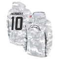 Trusc LA.Chargers #10 Justin Herbert Player Arctic Camo Salute To Service Limited Hoodies Game Stitched Jerseys
