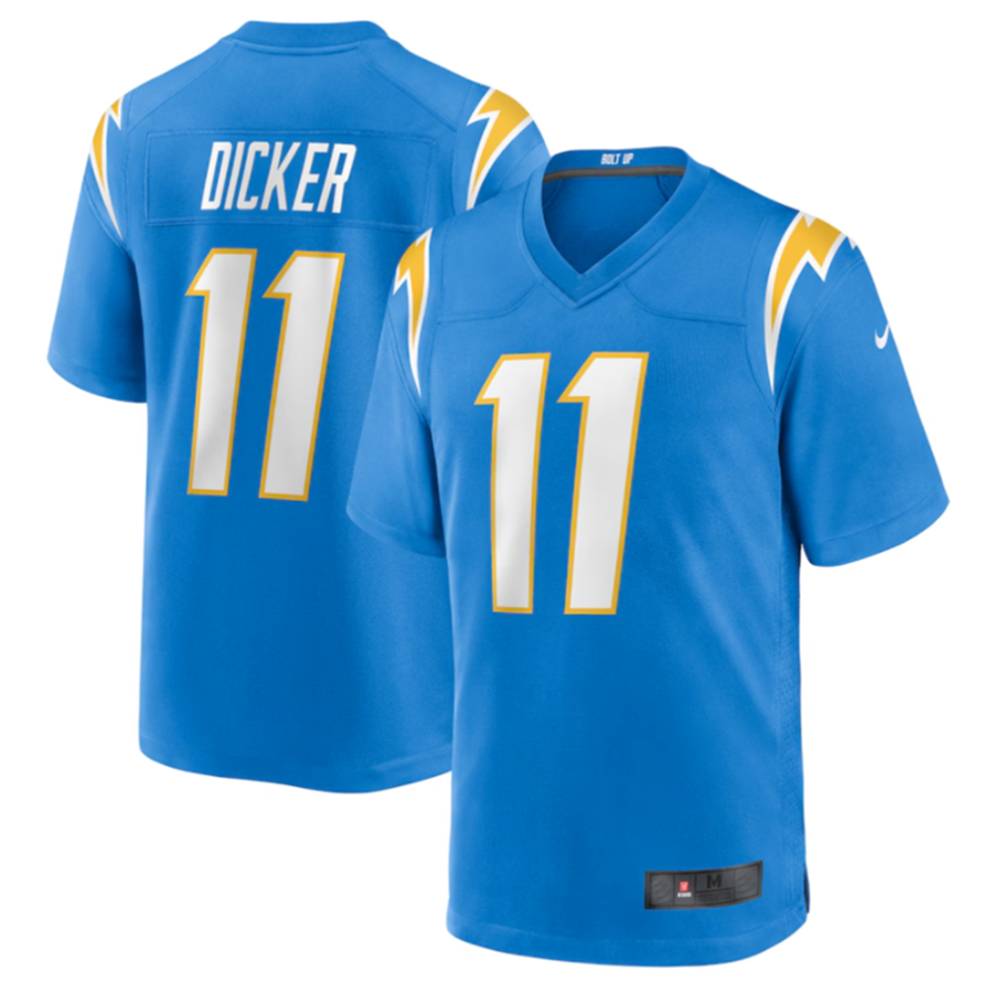 Trusc LA.Chargers #11 Cameron Dicker Powder Blue Game Jersey Stitched Jerseys