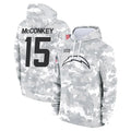 Trusc LA.Chargers #15 Ladd McConkey Player Arctic Camo Salute to Service Hoodies Game Stitched Jerseys