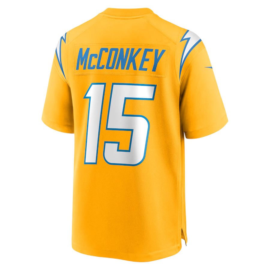 Trusc LA.Chargers #15 Ladd McConkey Player Gold Game Stitched Jerseys