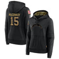 Trusc LA.Chargers #15 Ladd McConkey Player Salute to Service Black Hoodies Game Stitched Jerseys