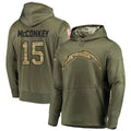 Trusc LA.Chargers #15 Ladd McConkey Player Salute to Service  Olive Hoodies Game Stitched Jerseys