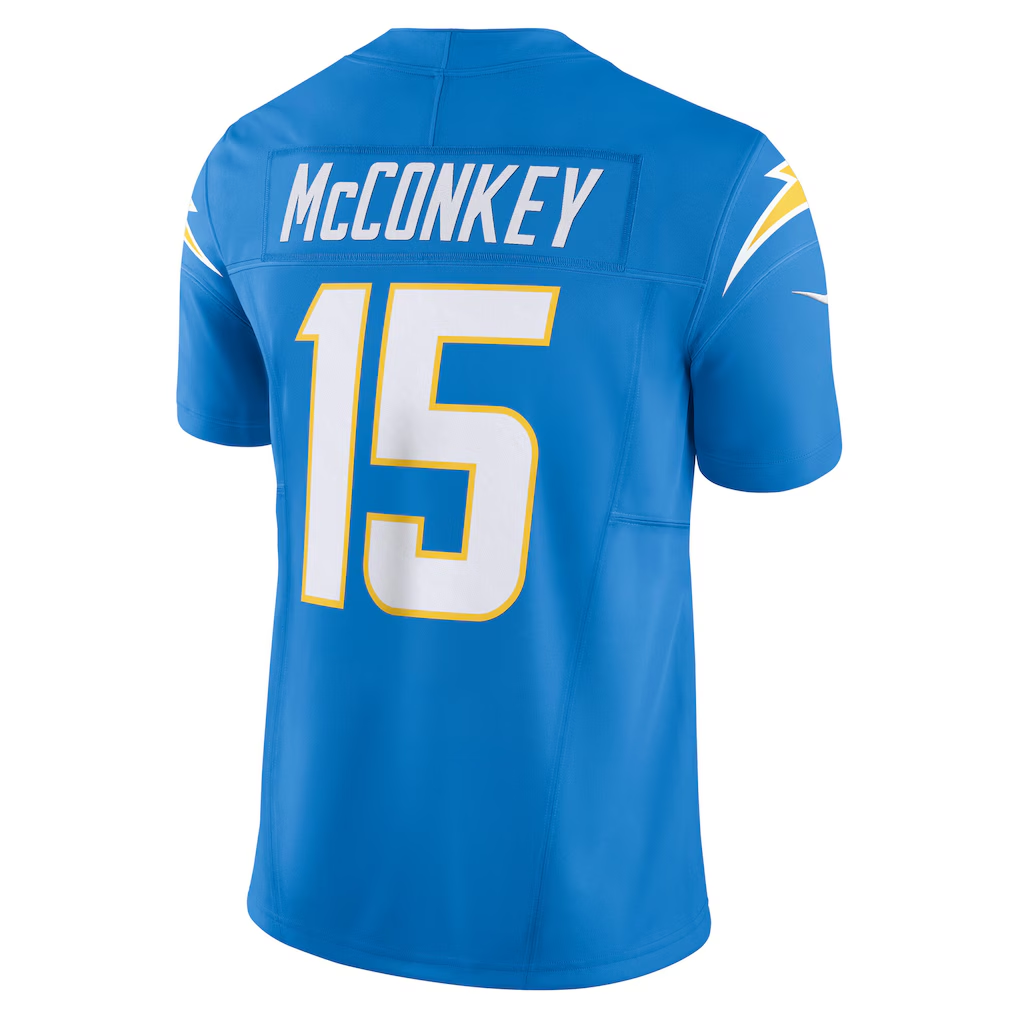 Trusc LA.Chargers #15 Ladd McConkey Powder Blue Team Vapor F.U.S.E. Limited Stitched Jerseys