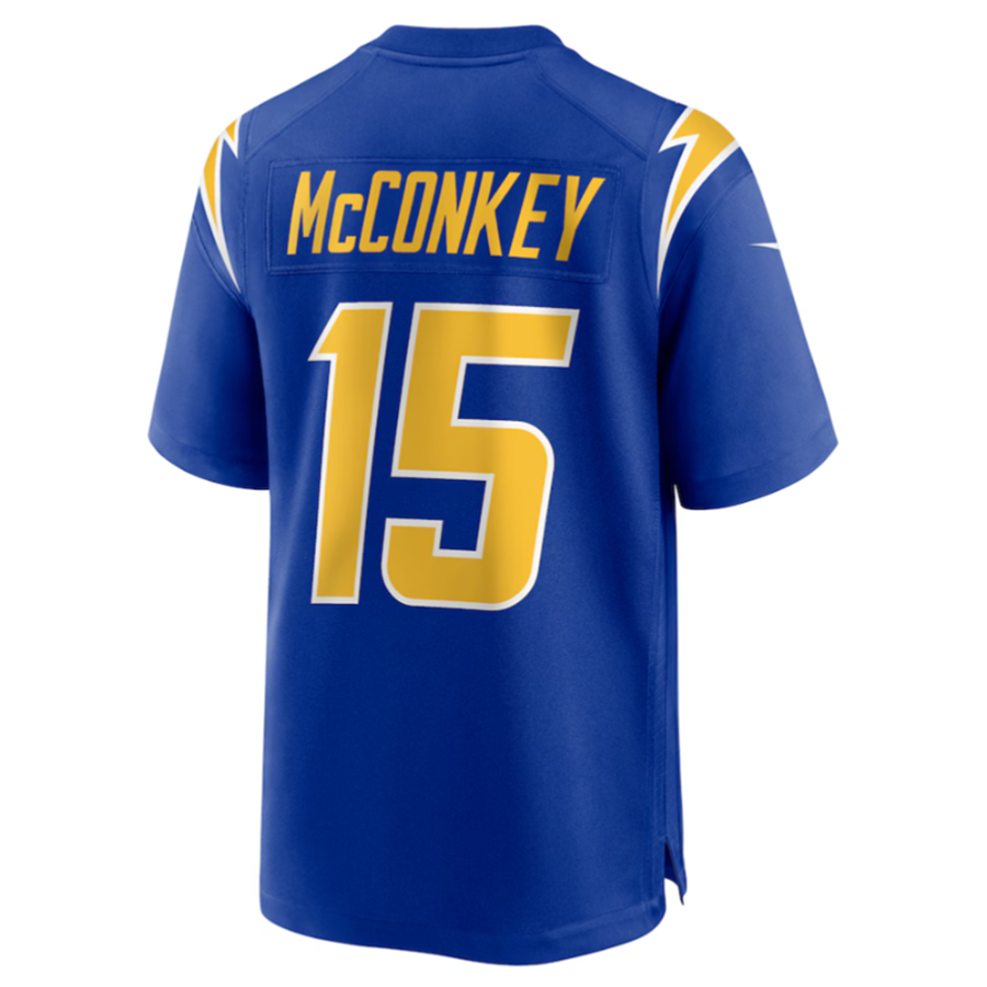 Trusc LA.Chargers #15 Ladd McConkey Royal Game Jersey Stitched Jersey