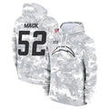 Trusc LA.Chargers #52 Khalil Mack Player Arctic Camo Salute to Service Hoodies Game Stitched Jerseys
