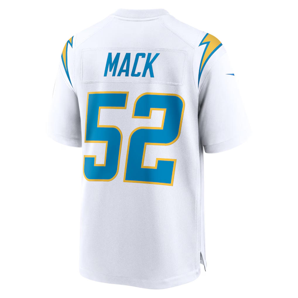 Trusc LA.Chargers #52 Khalil Mack White Game Stitched Jerseys