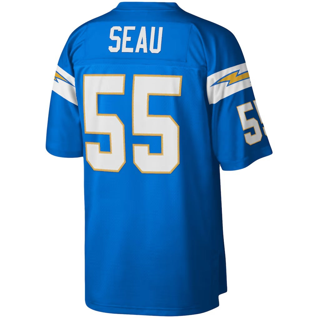 Trusc LA.Chargers #55 Junior Seau Mitchell & Ness Powder Blue Legacy Replica Stitched Jerseys