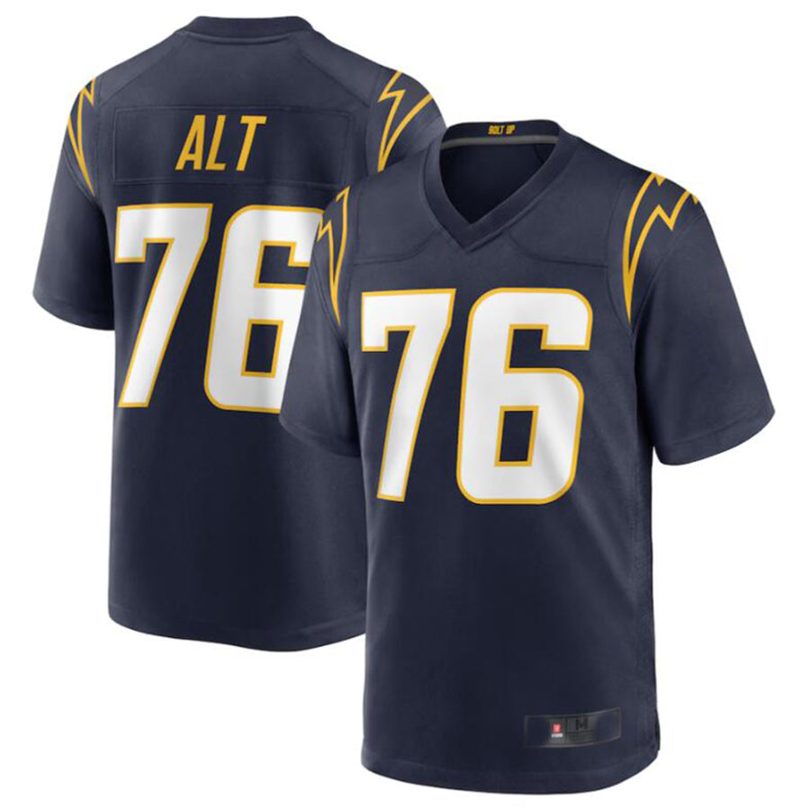 Trusc LA.Chargers #76 Joe Alt Navy 2024 Draft First Round Pick Player Game Jersey American Stitched Jersey