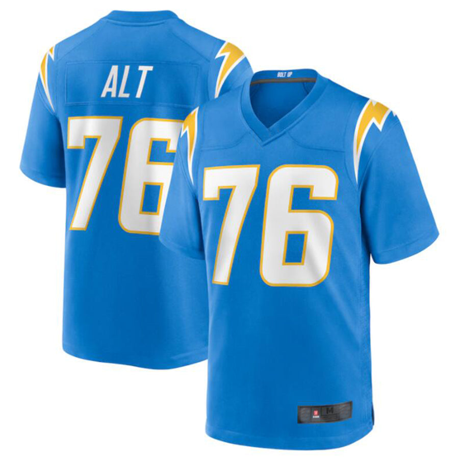 TruscLA.Chargers #76 Joe Alt Powder Blue 2024 Draft First Round Pick Player Game Jersey Stitched Jerseys