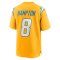 Trusc LA.Chargers #8 Omarion Hampton Gold Alternate Charger Power Game Player Stitched Jerseys