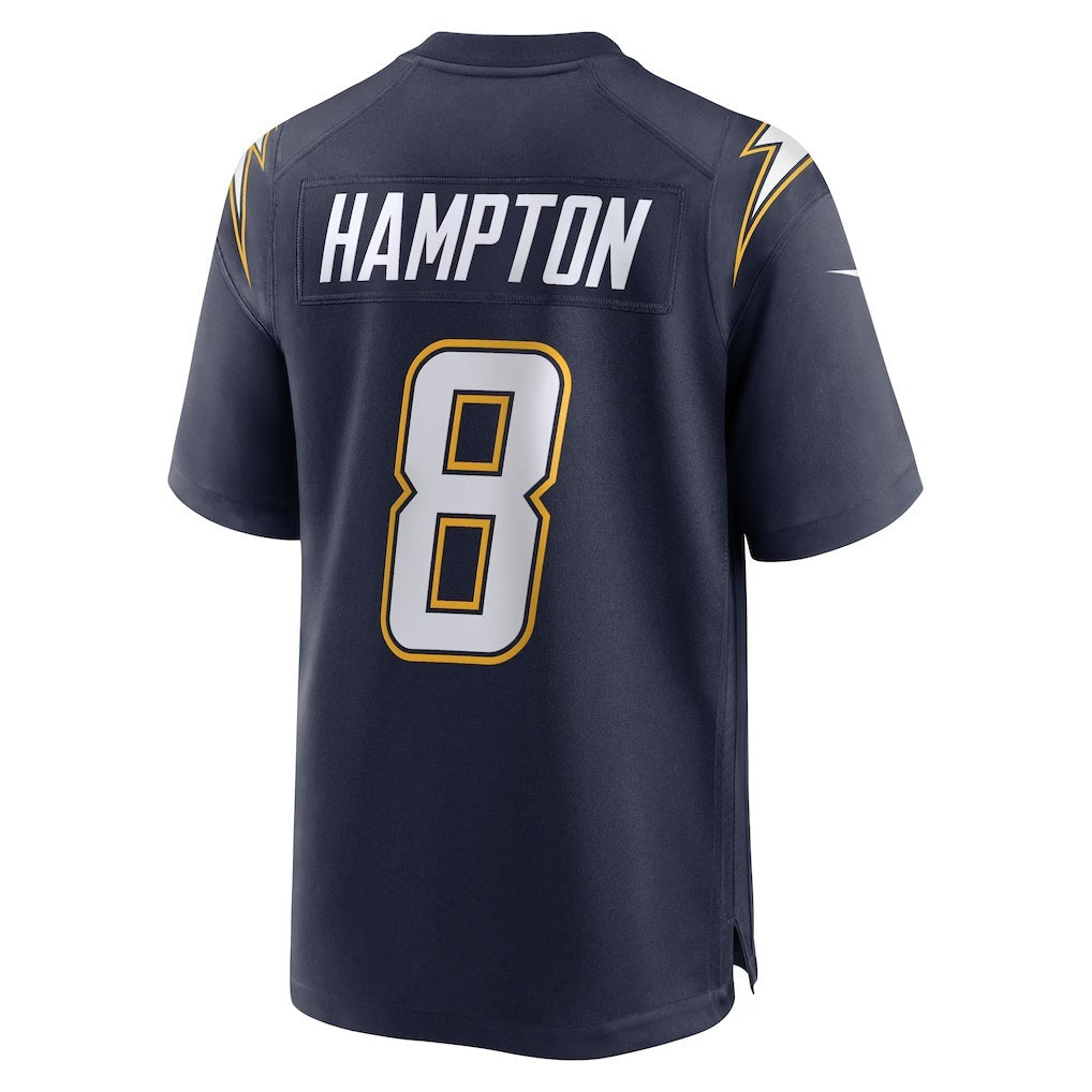 Trusc LA.Chargers #8 Omarion Hampton Navy Alternate Super Chargers Game Player Stitched Jerseys
