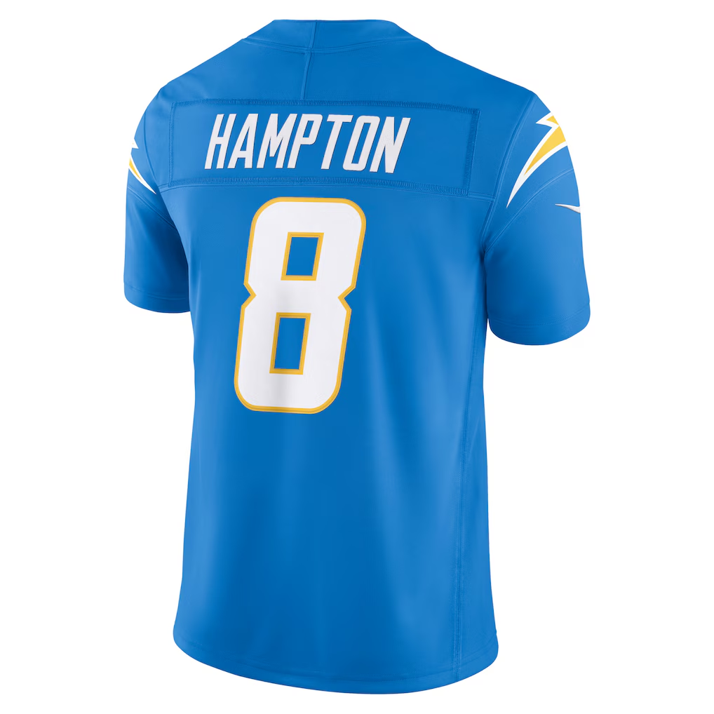 Trusc LA.Chargers #8 Omarion Hampton Powder Blue Team Vapor F.U.S.E. Stitched Limited Jerseys
