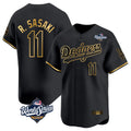Trusc LA.Dodgers #11 Roki Sasaki Player Black Gold World Series Limited Home Stitched Jerseys