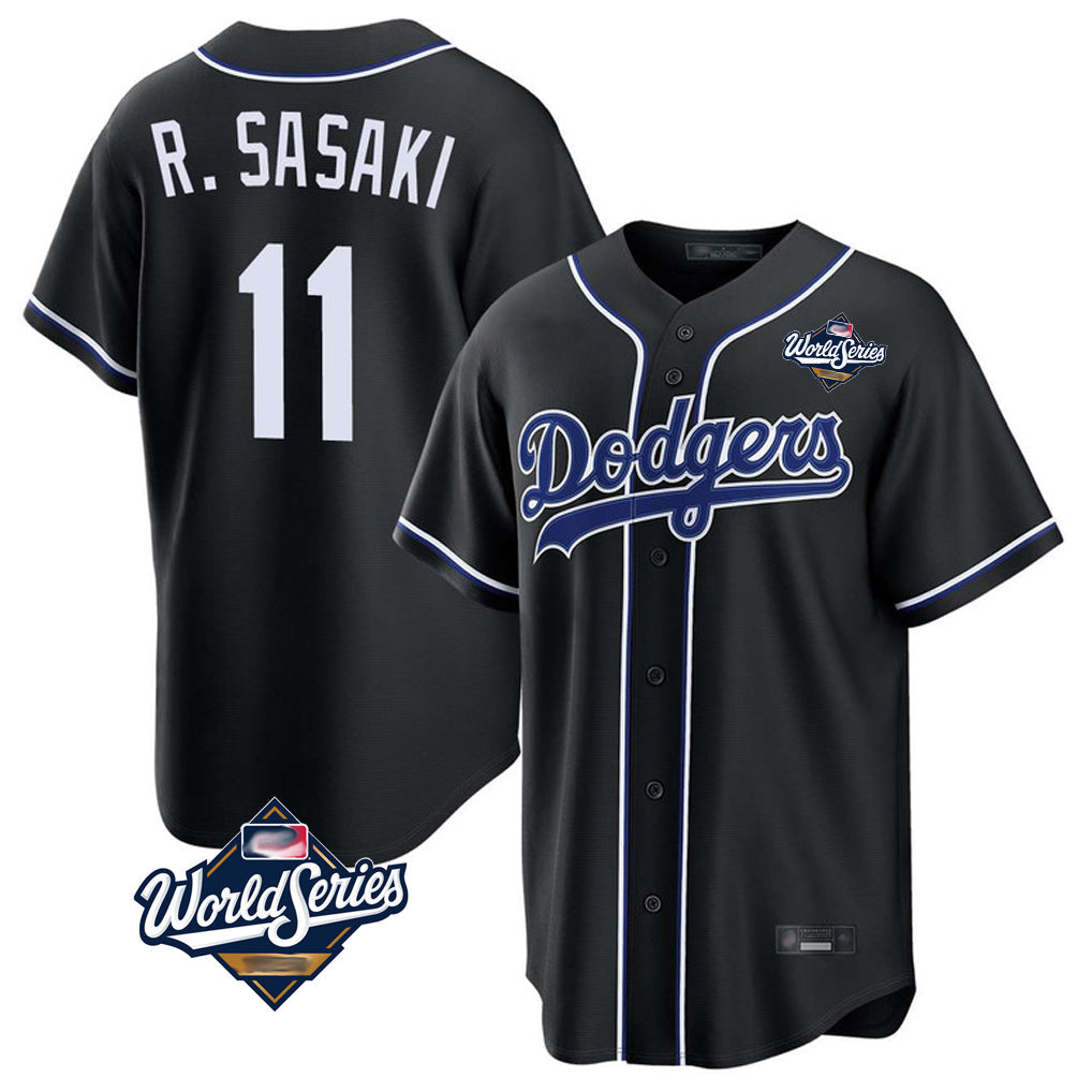 Trusc LA.Dodgers #11 Roki Sasaki Player Black World Series Carbon Limited Home Stitched Jerseys